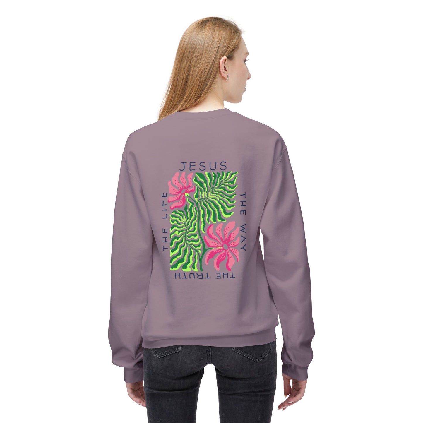 Jesus - The Way, The Truth, The Life Floral Crewneck Sweatshirt