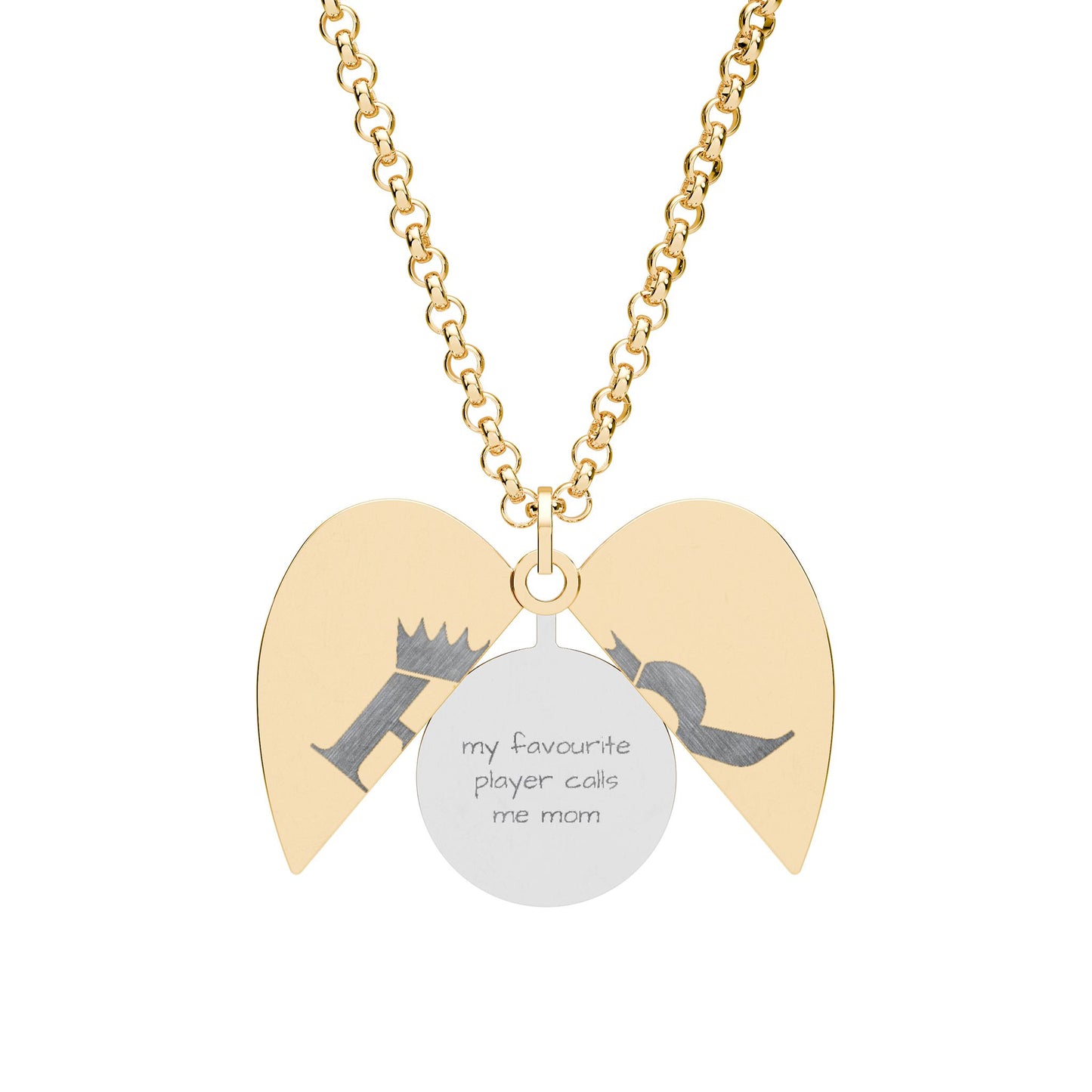 Limited Edition: Calgary Royals Baseball Mom - Engraved Hidden Message Heart Necklace