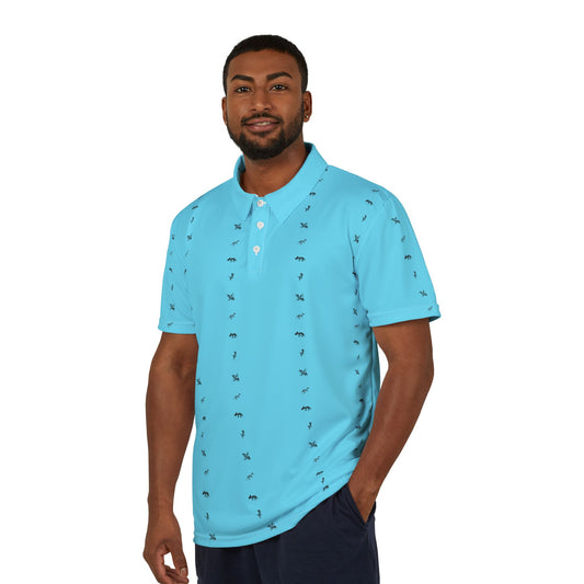 Dinosaur Bones Stripe Golf Polo Shirt