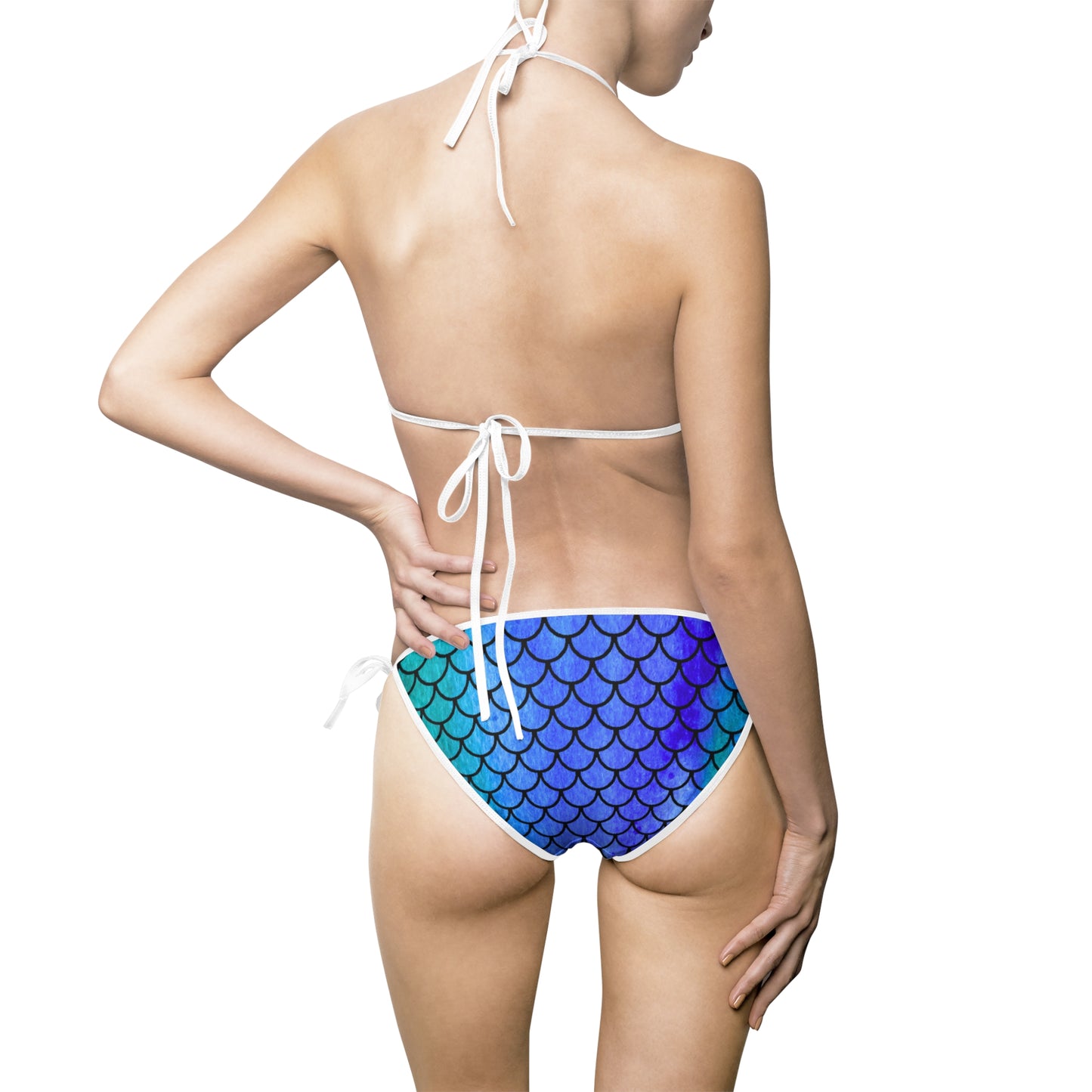 Mermaid Scale Bikini Swimsuit | Teal and Blue Mermaid Print