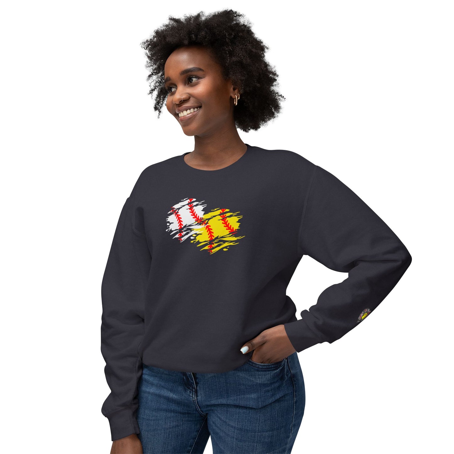 Baseball & Softball Love - Unisex Style Lightweight Crewneck Sweatshirt