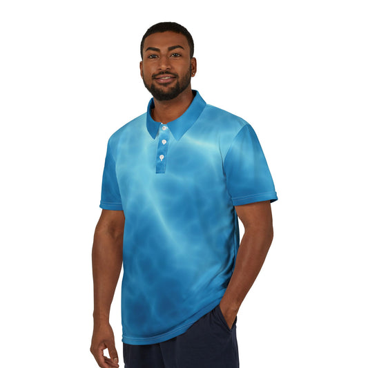 Blue Water Ripple Golf Polo Shirt