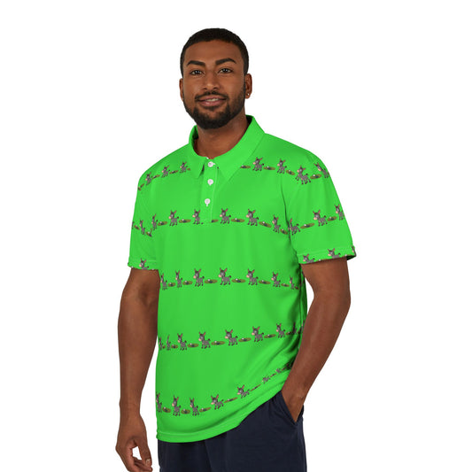 Donkey Golf Hole Stripe Polo Shirt