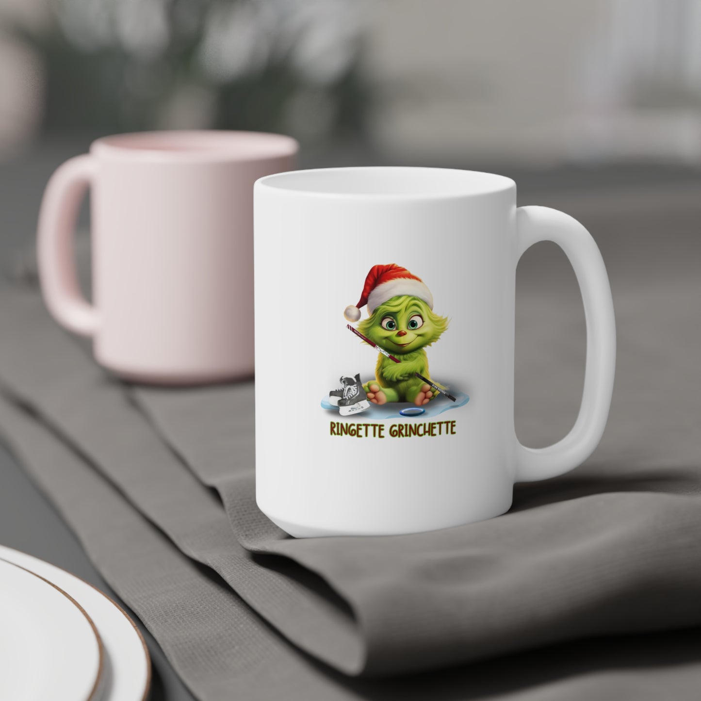 Ringette Grinchette Mug | Cute Grinchy Ringette Girl Coffee Cup