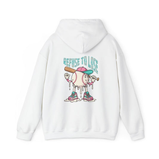 Adult Hoodie — “Refuse to Lose” Melting Baseball Graphic Hoodie