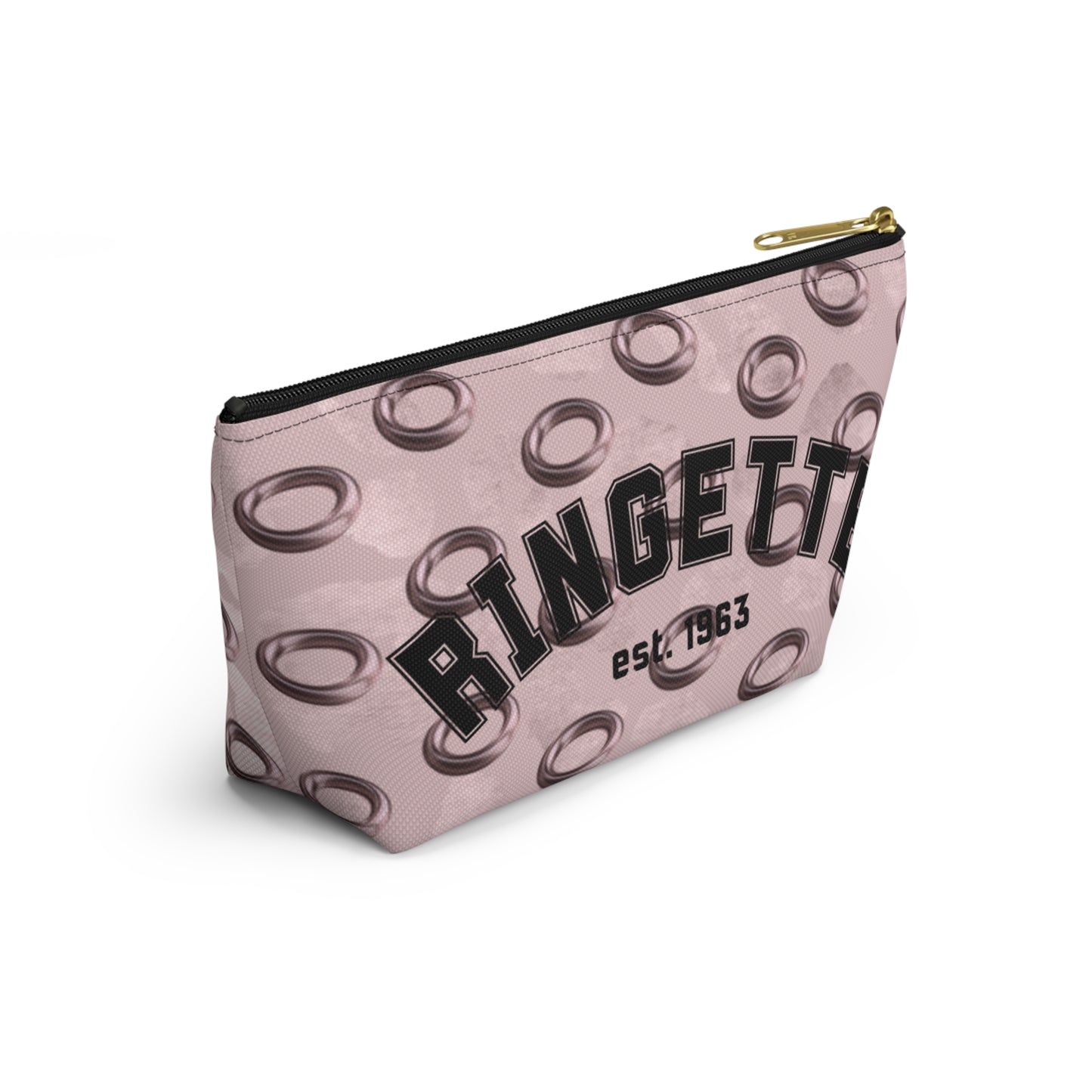 Ringette Accessory and Cosmetic Bag - Rose Gold and Black