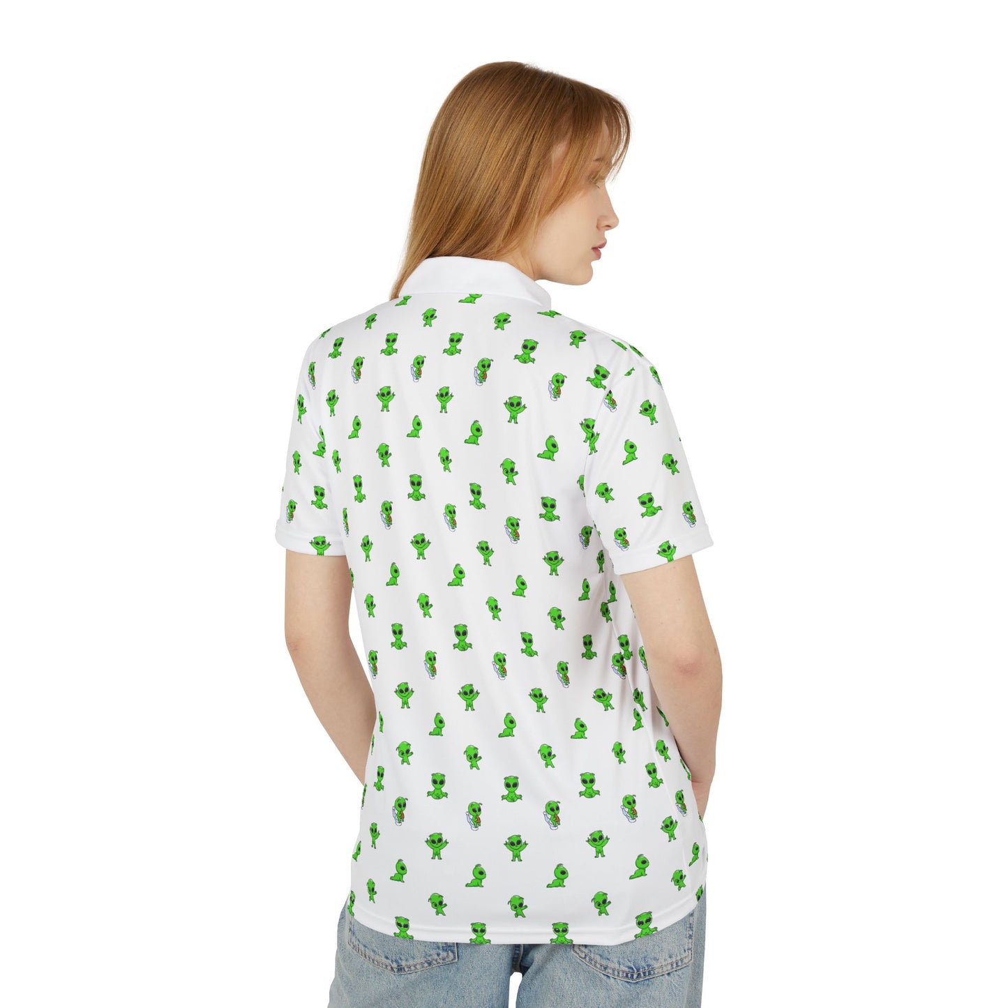 Green Alien Polo Golf Shirt