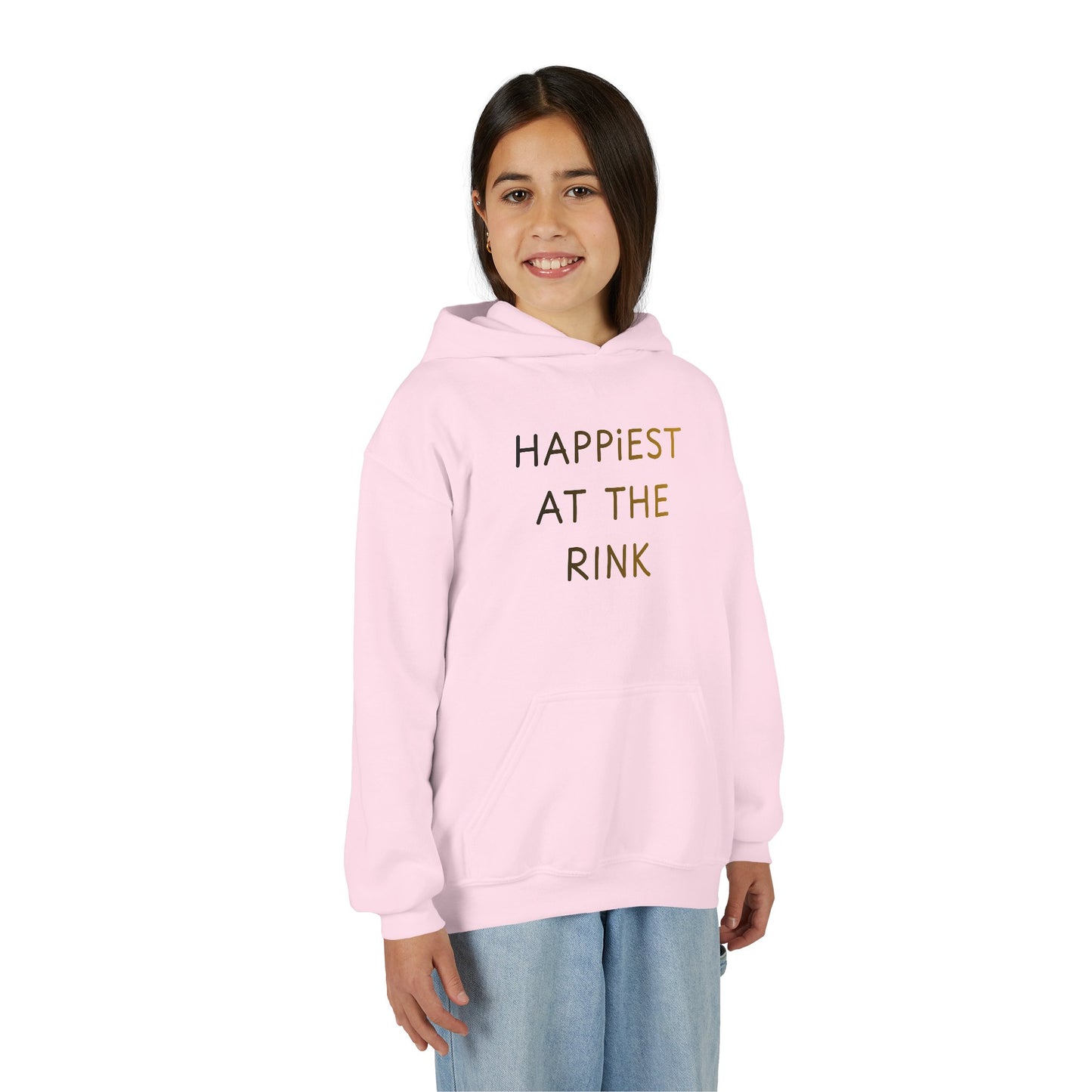 Happiest at the Rink | Youth Hockey and Ringette Hooded Sweatshirt