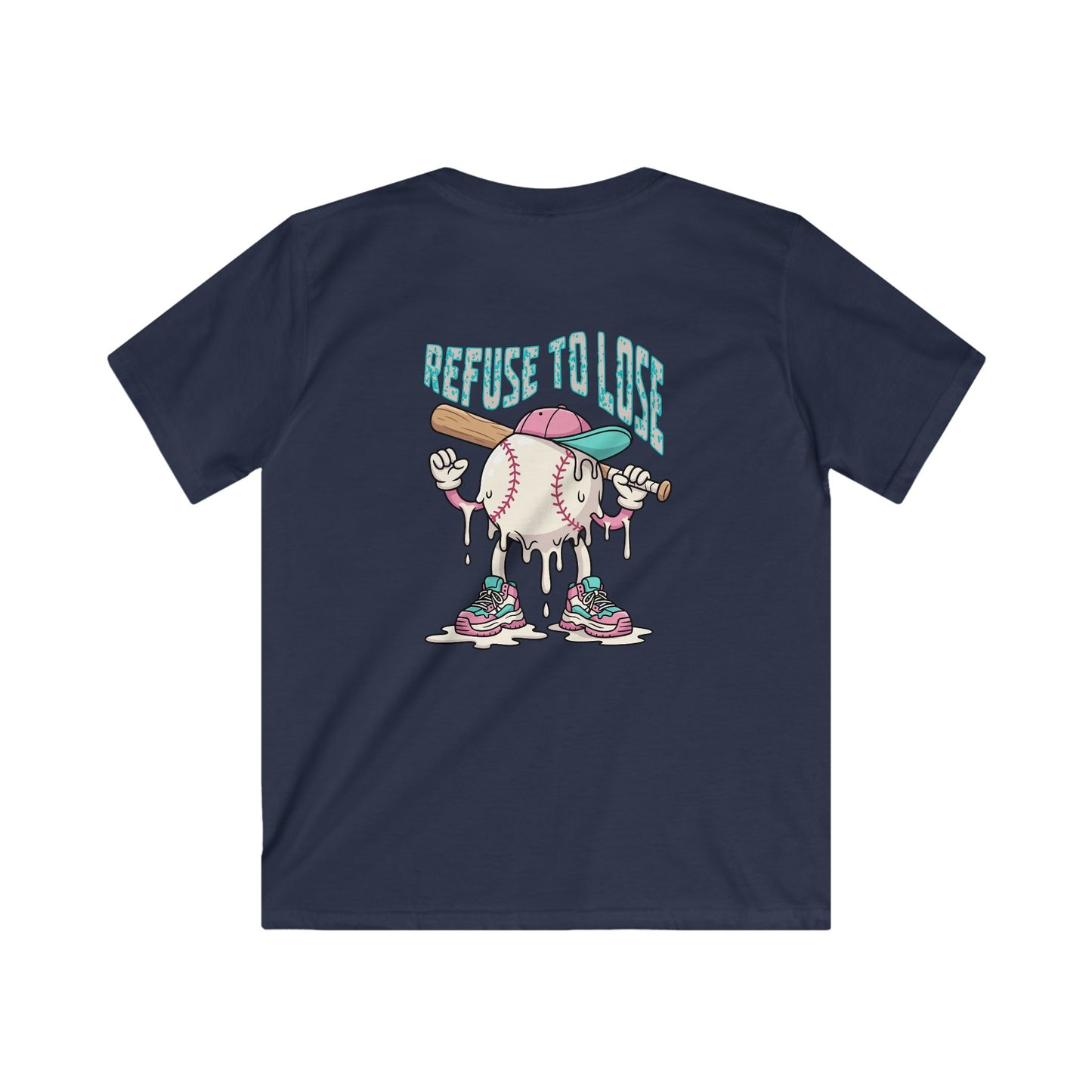 Youth Tee — 'Refuse To Lose' Melting Baseball Graphic Tee