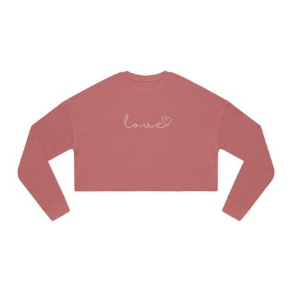 Love Script Cropped Women's Sweatshirt