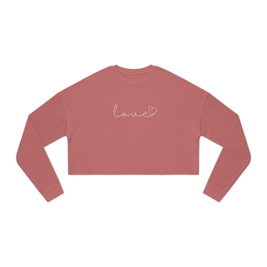 Love Script Cropped Women's Sweatshirt