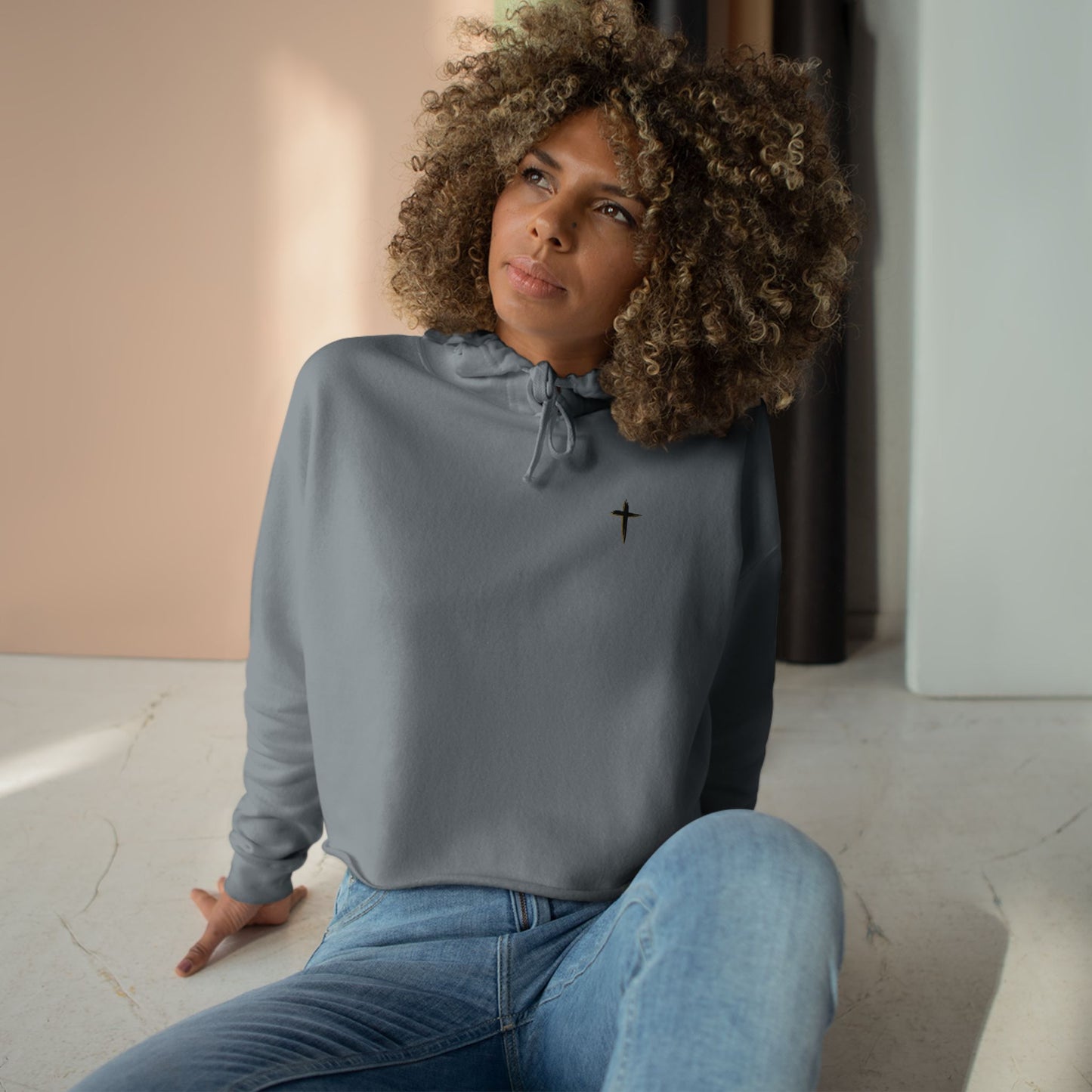 Crop Hoodie — 'Pray on it, Pray over it, Pray through it'