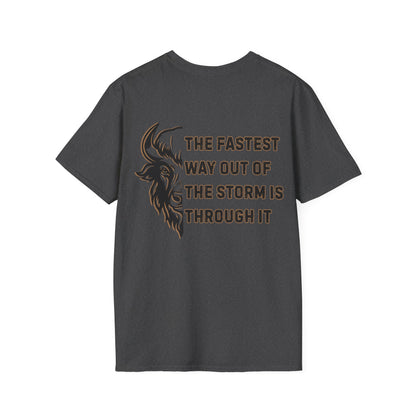 "The Fastest Way Out of the Storm Is Through It" - Men's Bison Inspirational Tee