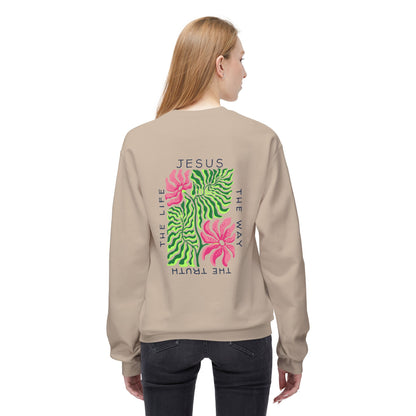 Jesus - The Way, The Truth, The Life  Floral Crewneck Sweatshirt