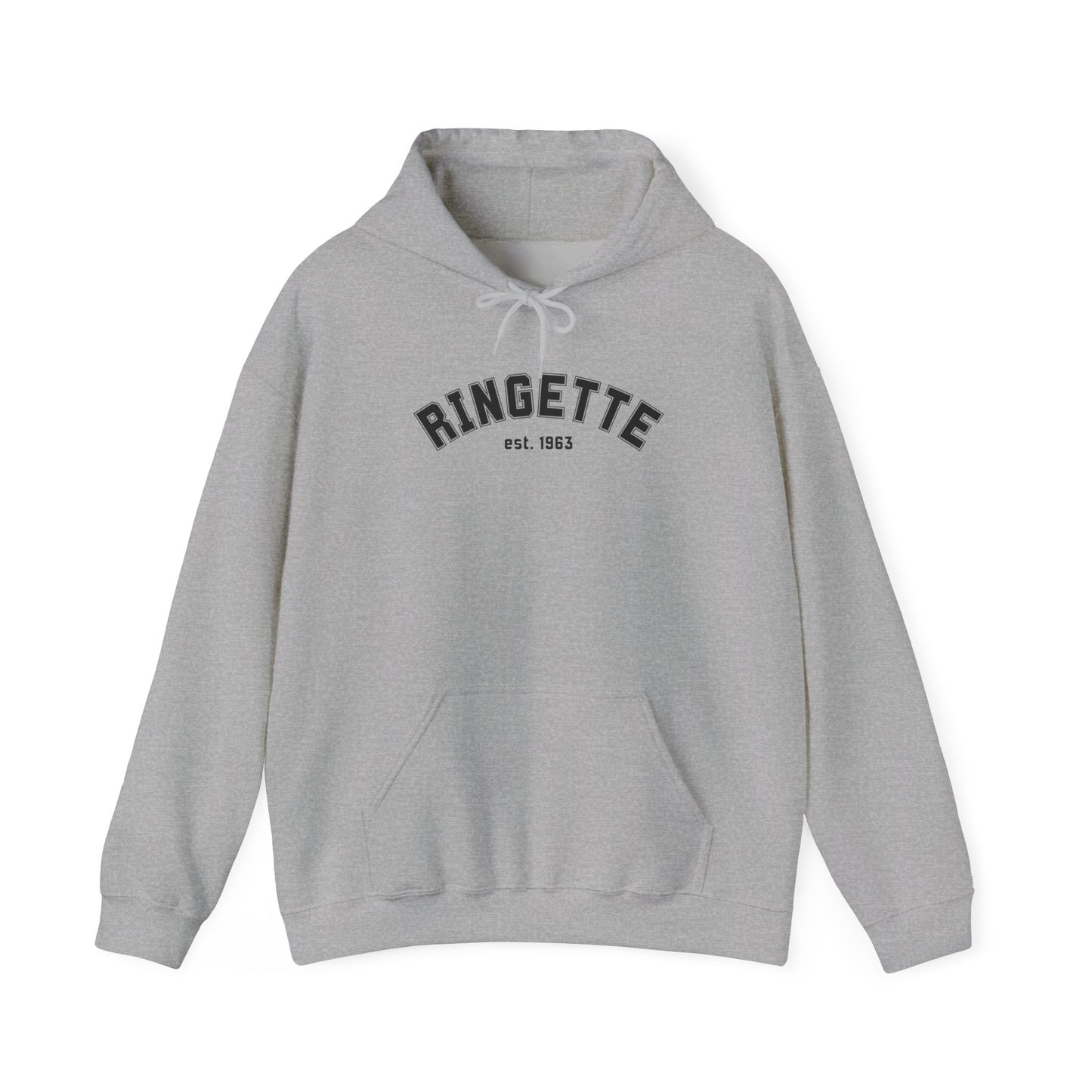 Ringette est 1963 - Varsity Arch Logo Adult Hoodie