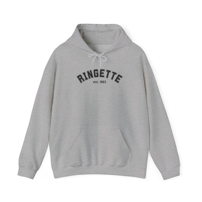 Ringette est 1963 - Varsity Arch Logo Adult Hoodie