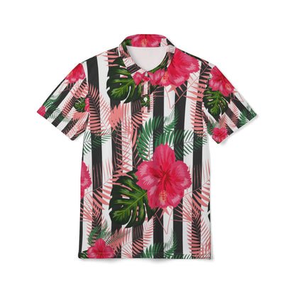Tropical Hibiscus Golf Polo Shirt