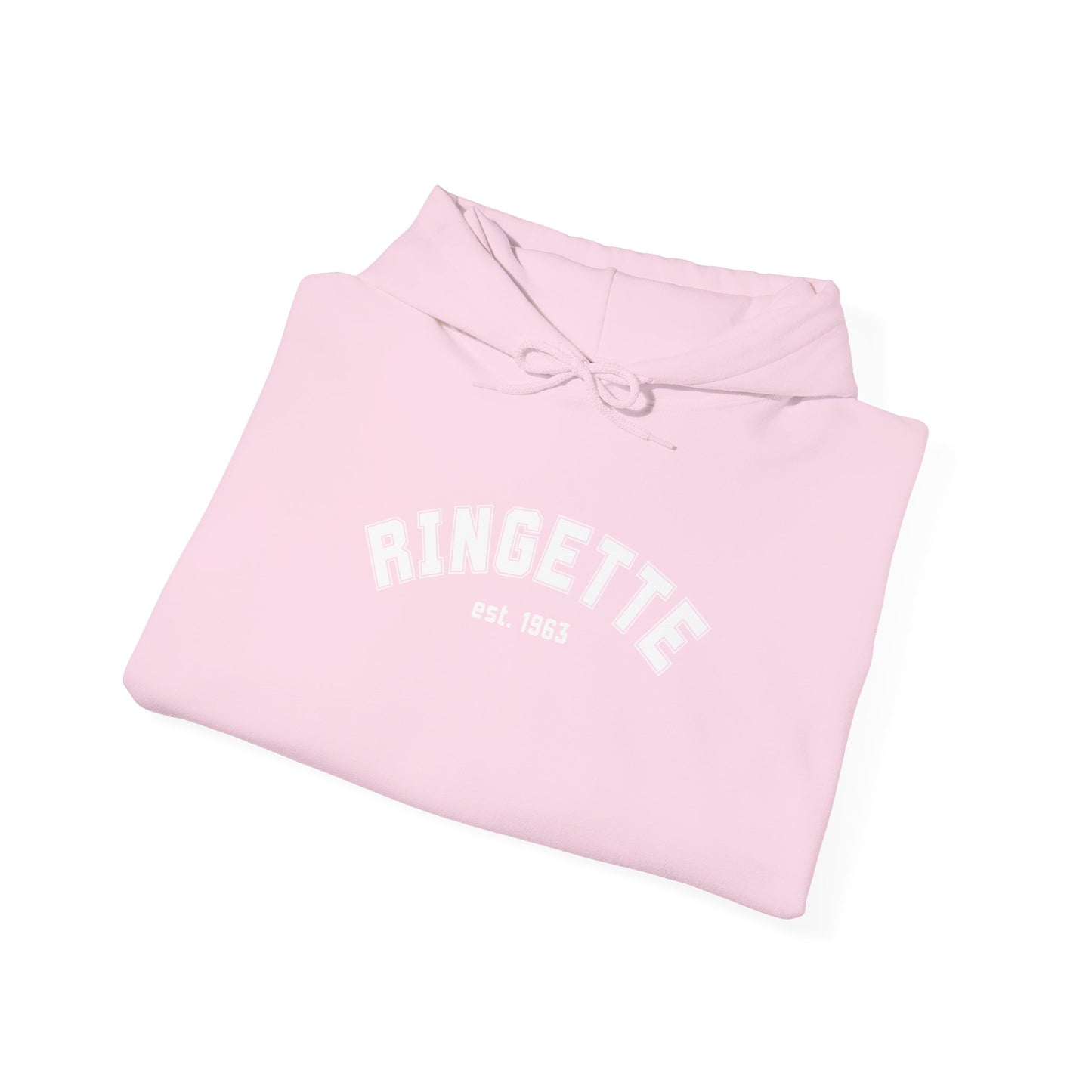Ringette est 1963 - Varsity Arch Logo Adult Hoodie