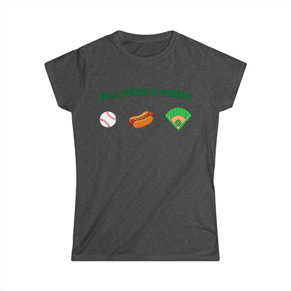 Baseball 'Balls, Weiners & Diamonds' Women's Tee