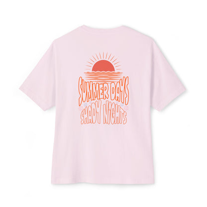 Boxy Tee — "Summer Days, Shady Nights" Sunset