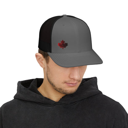 Male Waterskier Maple Leaf Snapback Trucker Cap