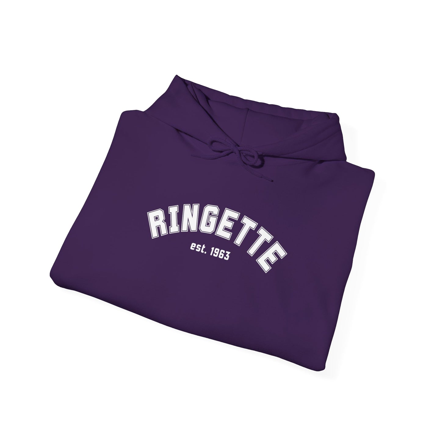 Ringette est 1963 - Varsity Arch Logo Adult Hoodie