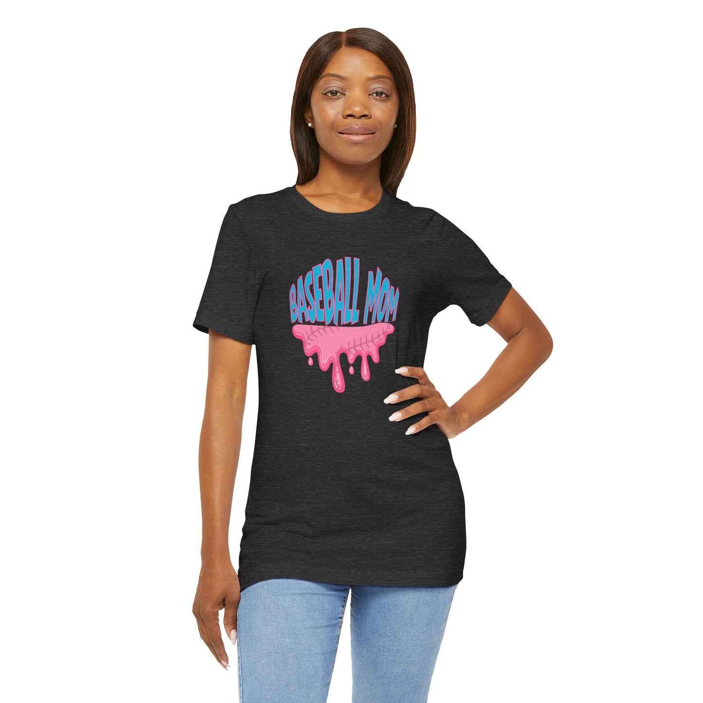 Baseball Mom Bubblegum Drip T-Shirt — Unisex fit