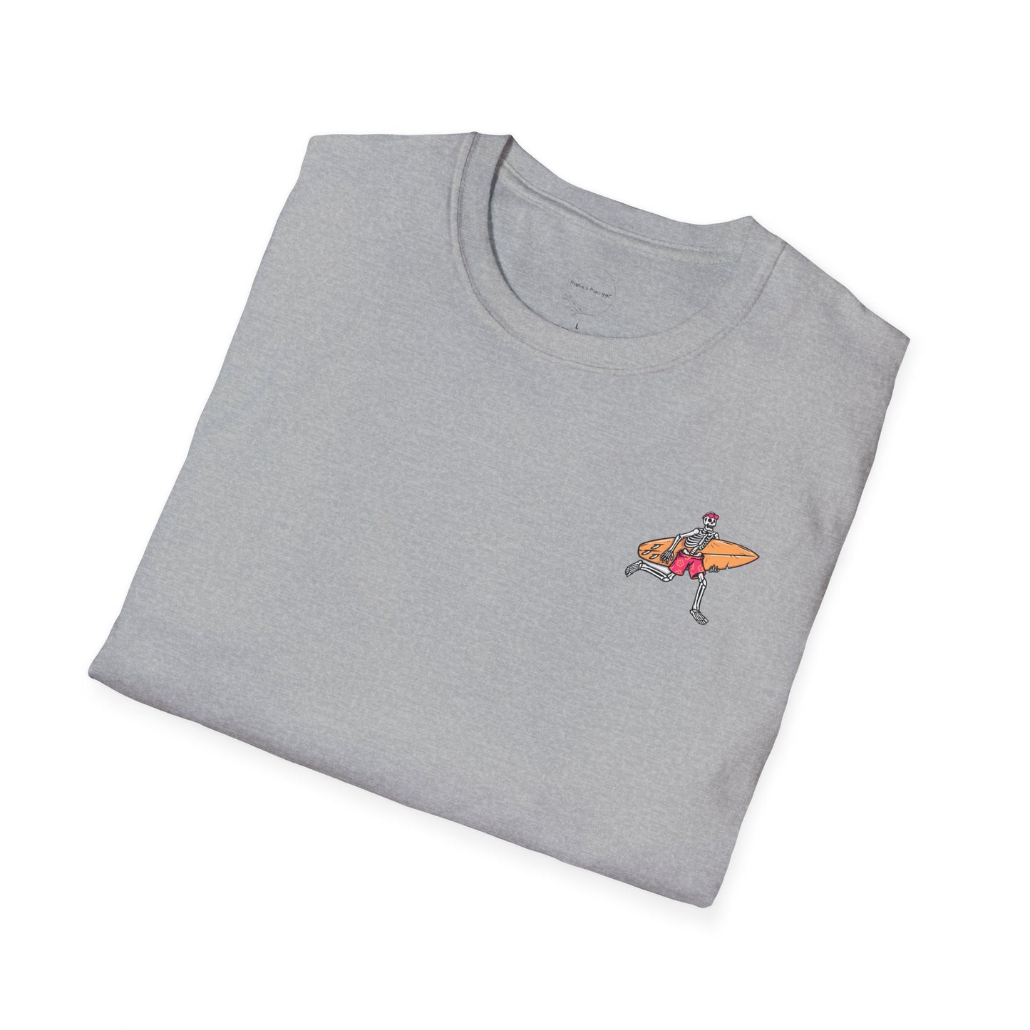 Skeleton Surfer, "Life's a Wave Catch It" Unisex T-Shirt
