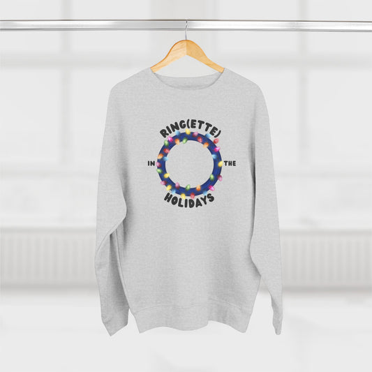 Ring(ette) in the Holidays Crewneck | Festive Ringette Ring Wreath Design