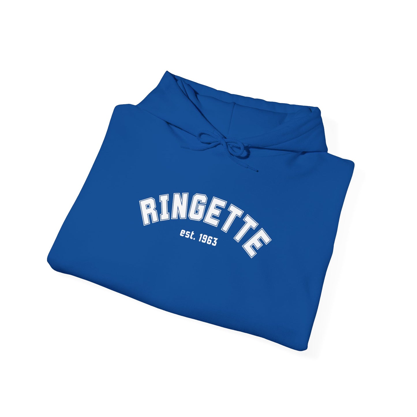 Ringette est 1963 - Varsity Arch Logo Adult Hoodie