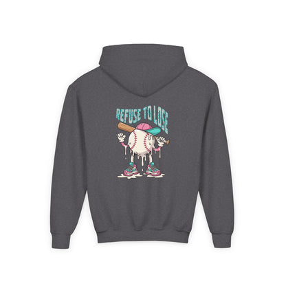 Youth Hoodie – “Refuse to Lose” Melting Baseball Graphic Hoodie