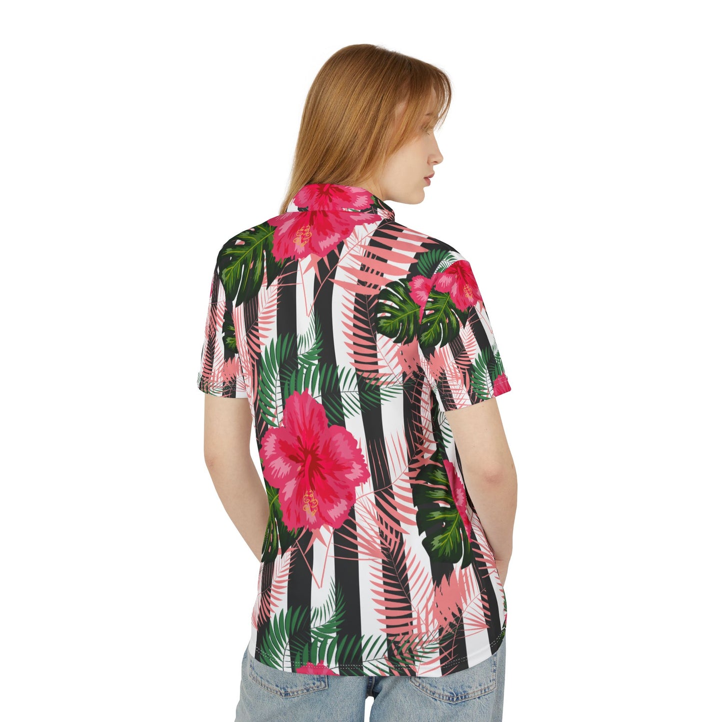 Tropical Hibiscus Golf Polo Shirt