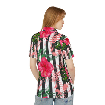 Tropical Hibiscus Golf Polo Shirt
