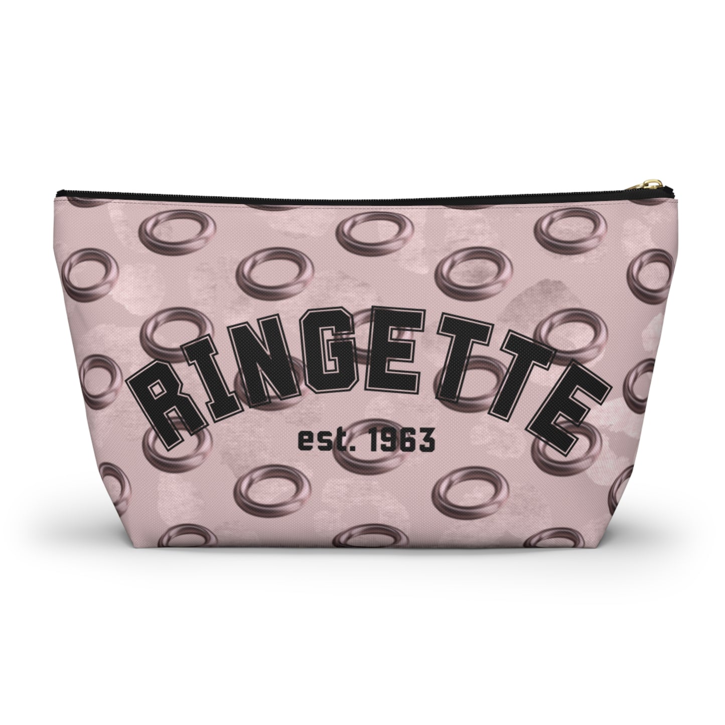 Ringette Accessory and Cosmetic Bag - Rose Gold and Black