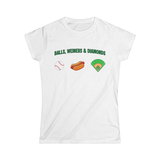 Baseball 'Balls, Weiners & Diamonds' Women's Tee