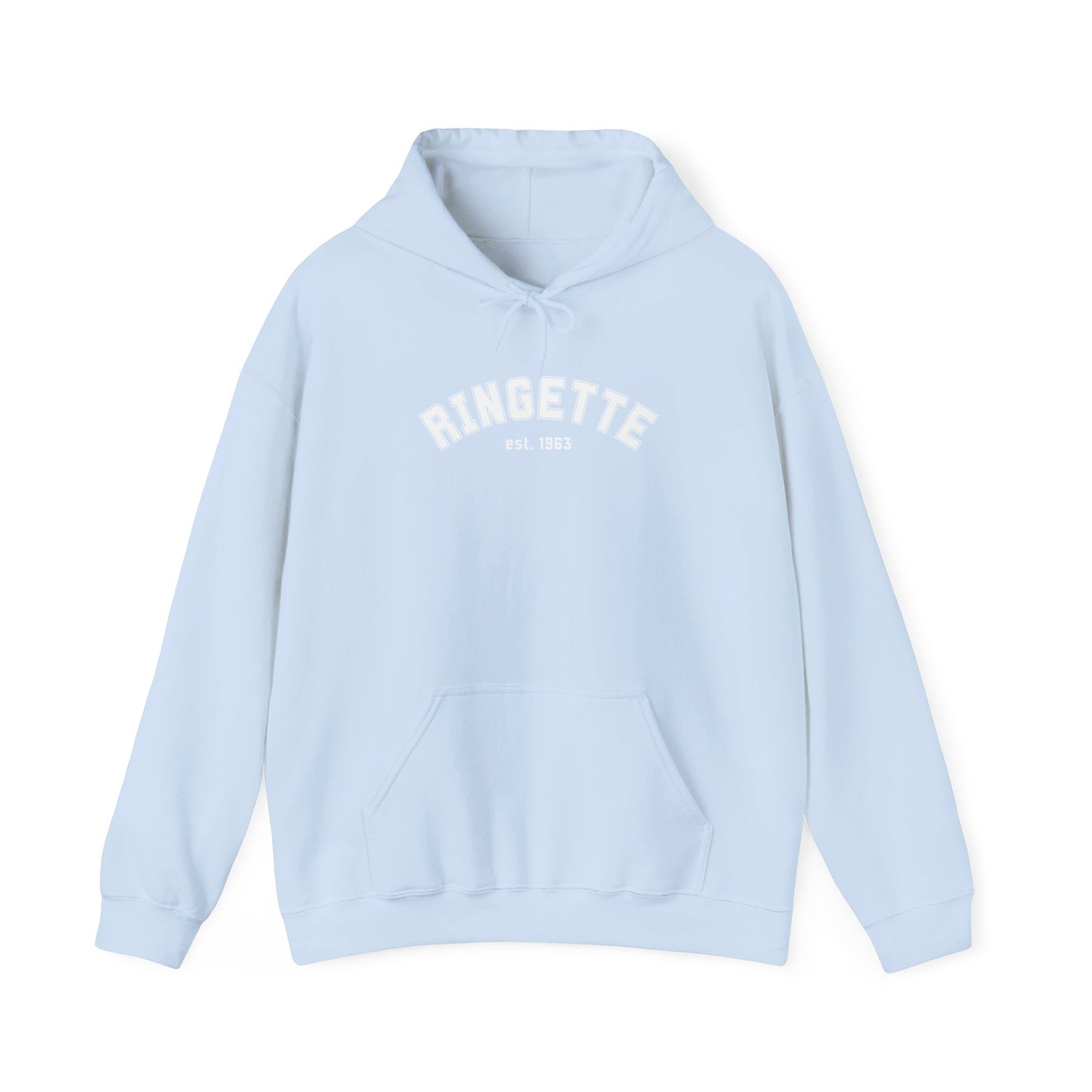 Ringette est 1963 - Varsity Arch Logo Adult Hoodie