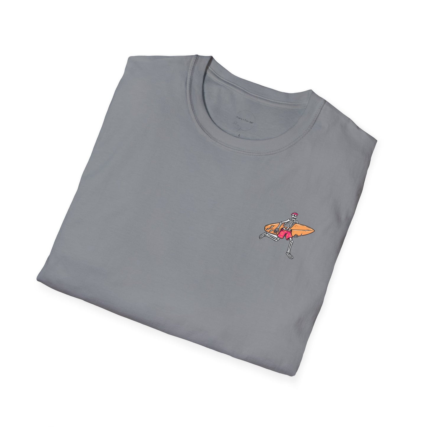 Skeleton Surfer, "Life's a Wave Catch It" Unisex T-Shirt