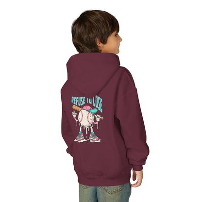Youth Hoodie – “Refuse to Lose” Melting Baseball Graphic Hoodie