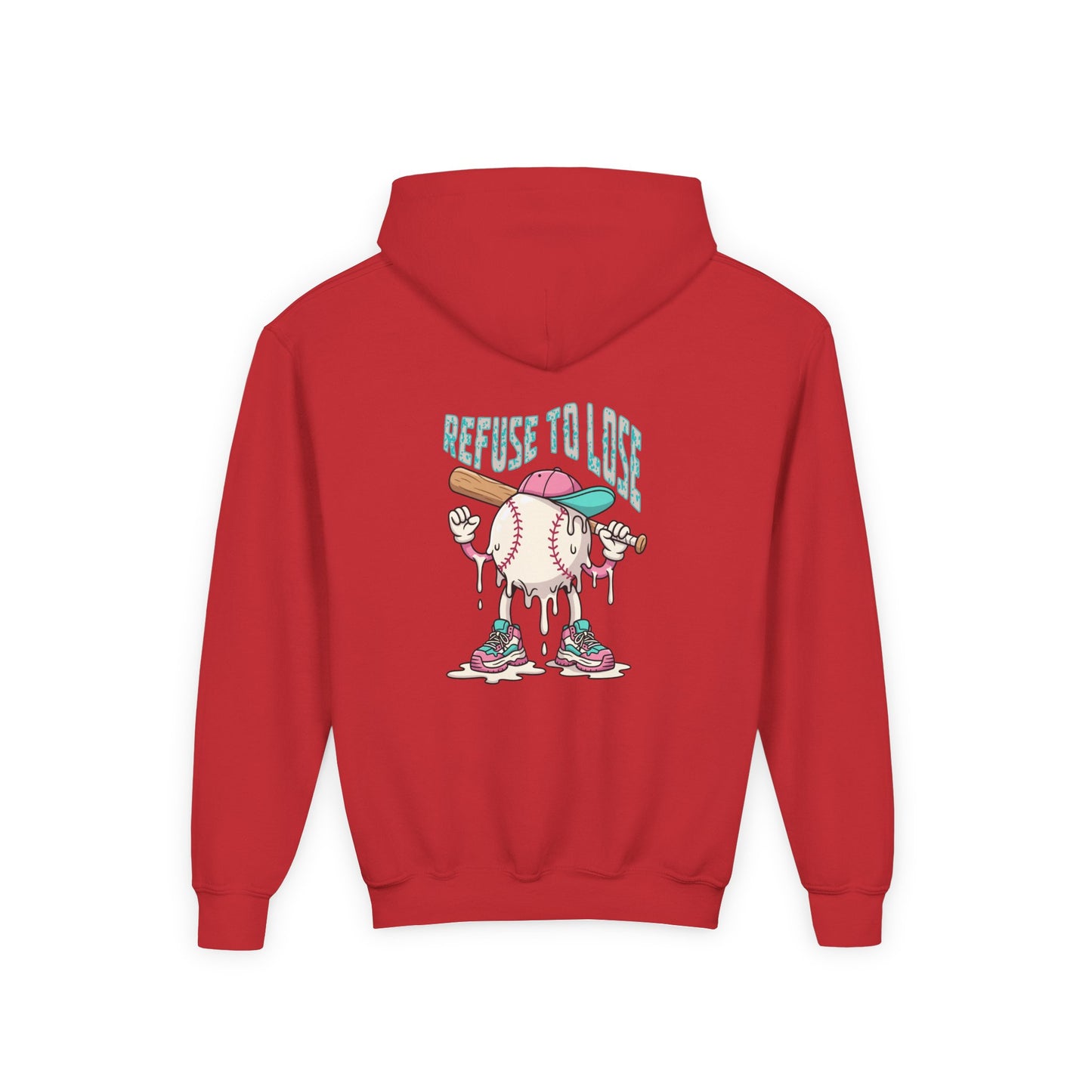 Youth Hoodie – “Refuse to Lose” Melting Baseball Graphic Hoodie