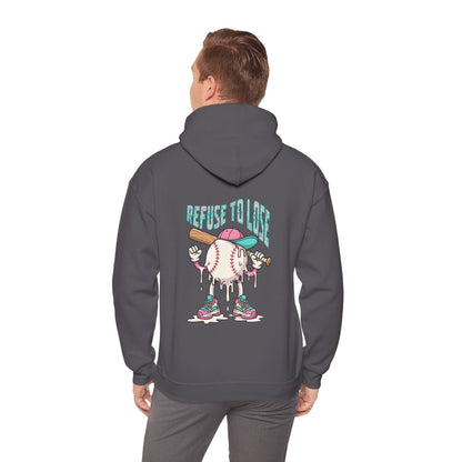 Adult Hoodie — “Refuse to Lose” Melting Baseball Graphic Hoodie