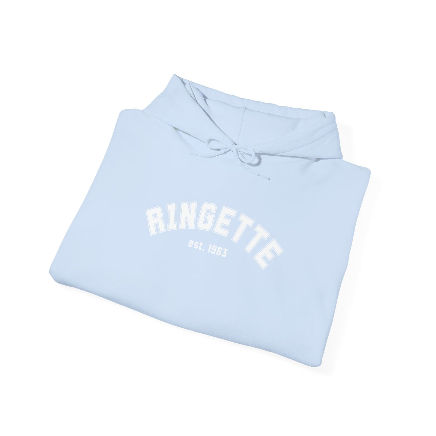 Ringette est 1963 - Varsity Arch Logo Adult Hoodie