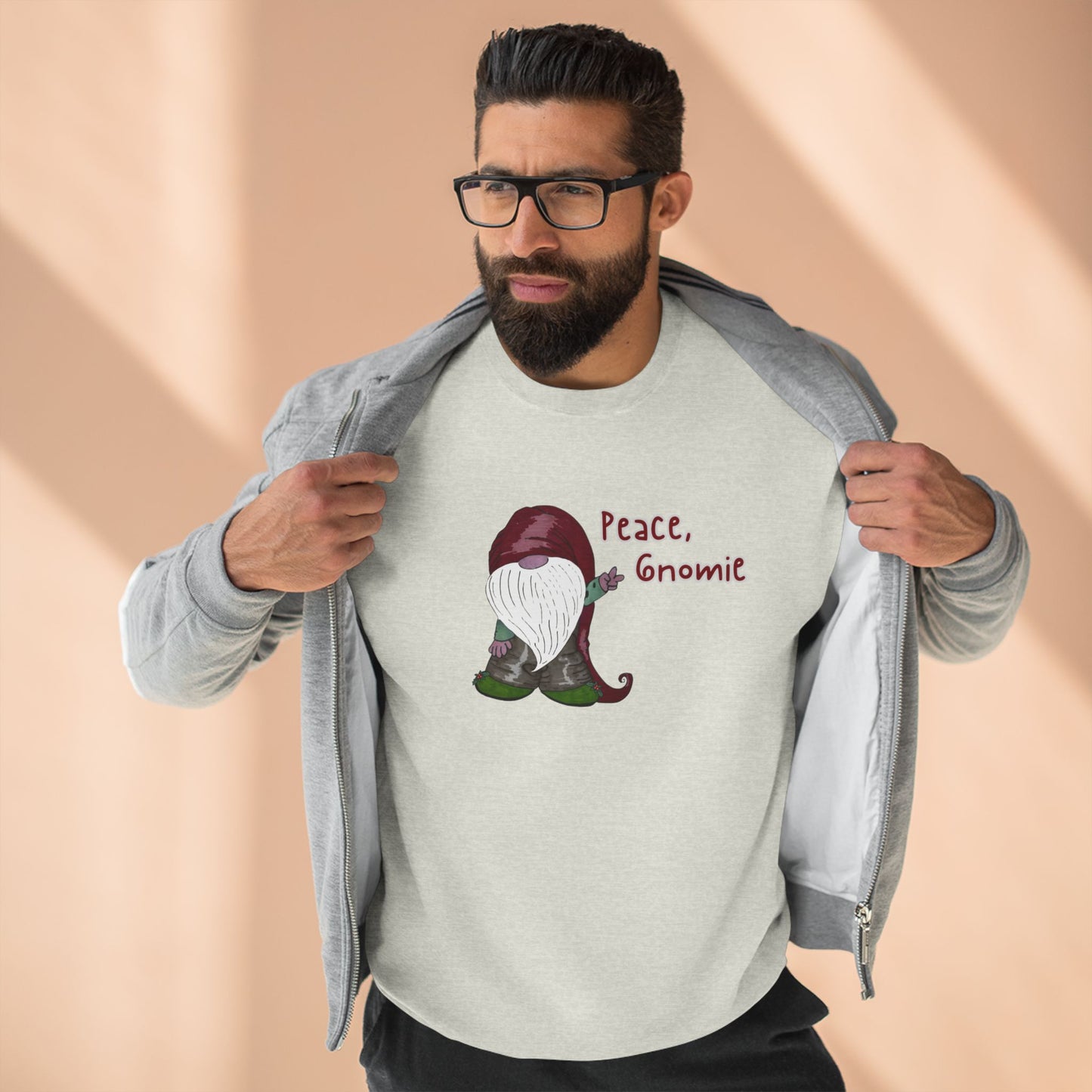 Peace Gnomie Christmas Gnome Sweatshirt | Funny Holiday Sweatshirt