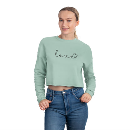Love Script Cropped Women's Sweatshirt