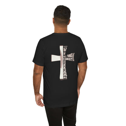 Philippians 4:13 Baseball Cross Unisex T-Shirt — "I Can Do All Things Through Christ"
