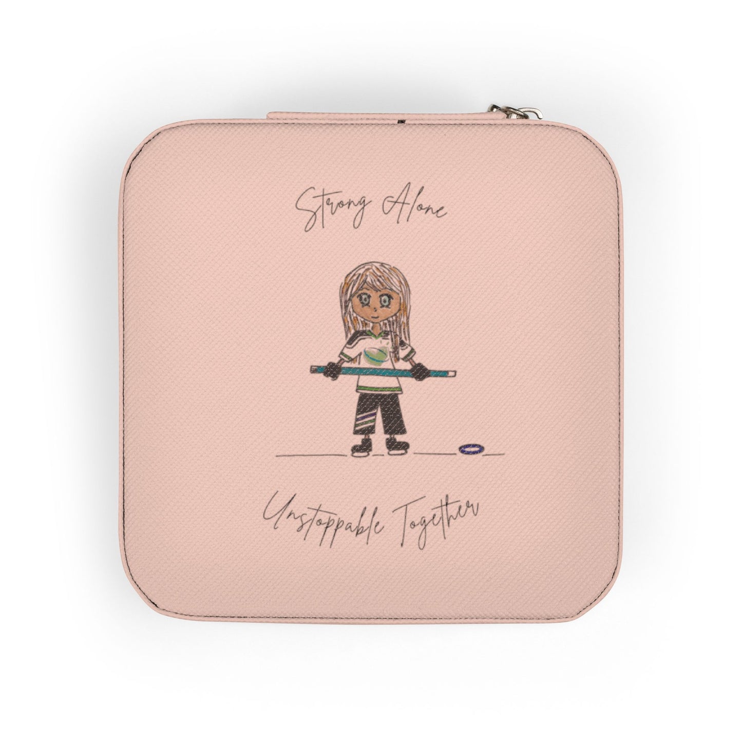 Ringette Girl - "Strong Alone Unstoppable Together" | Jewelry Travel Case