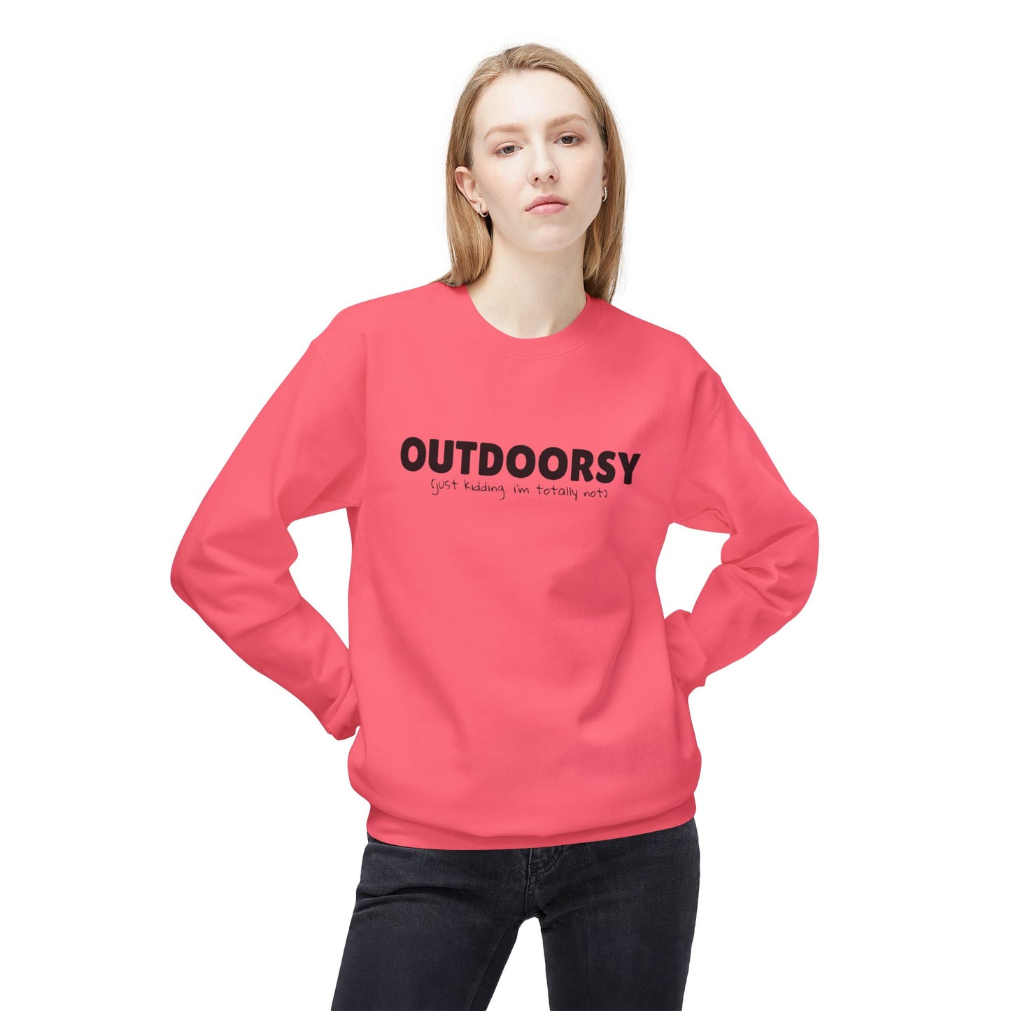 Outdoorsy (just kidding. i'm not) - Crewneck Sweatshirt