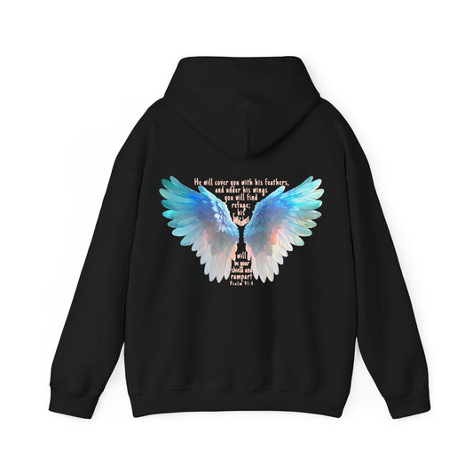 Psalm 91:4 Angel Wings Hoodie