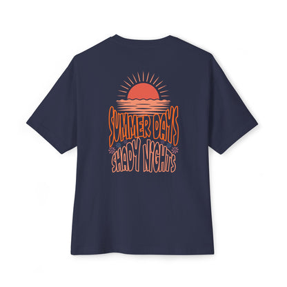 Boxy Tee — "Summer Days, Shady Nights" Sunset