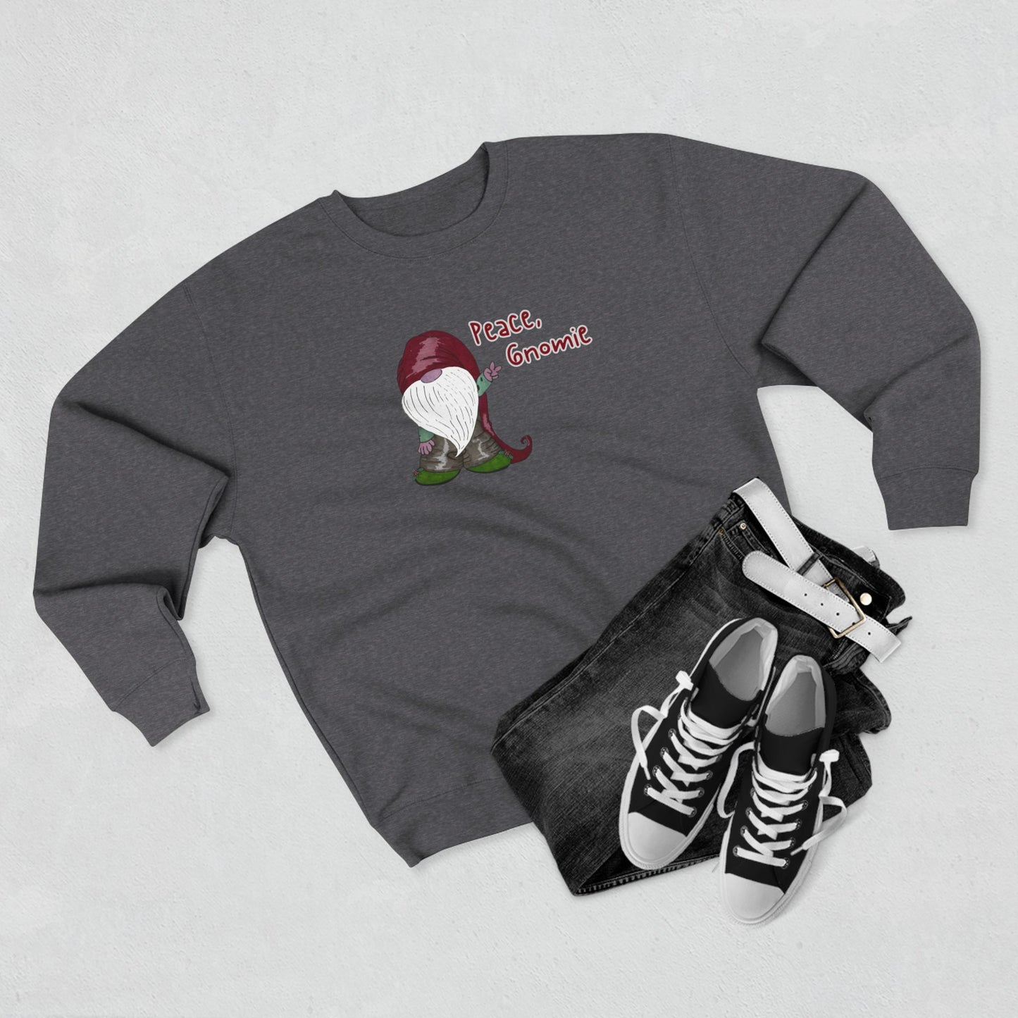 Peace Gnomie Christmas Gnome Sweatshirt | Funny Holiday Sweatshirt