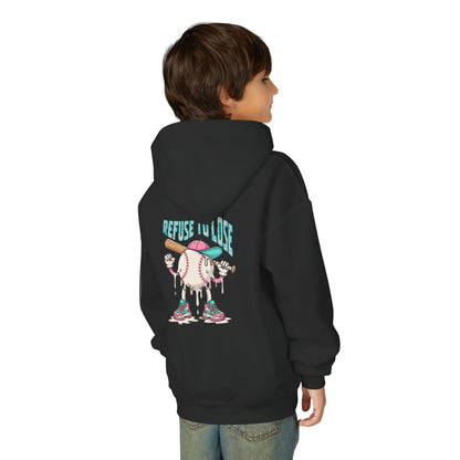 Youth Hoodie – “Refuse to Lose” Melting Baseball Graphic Hoodie
